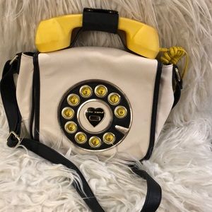 Betsey Johnson Yellow Telephone Crossbody Bag
